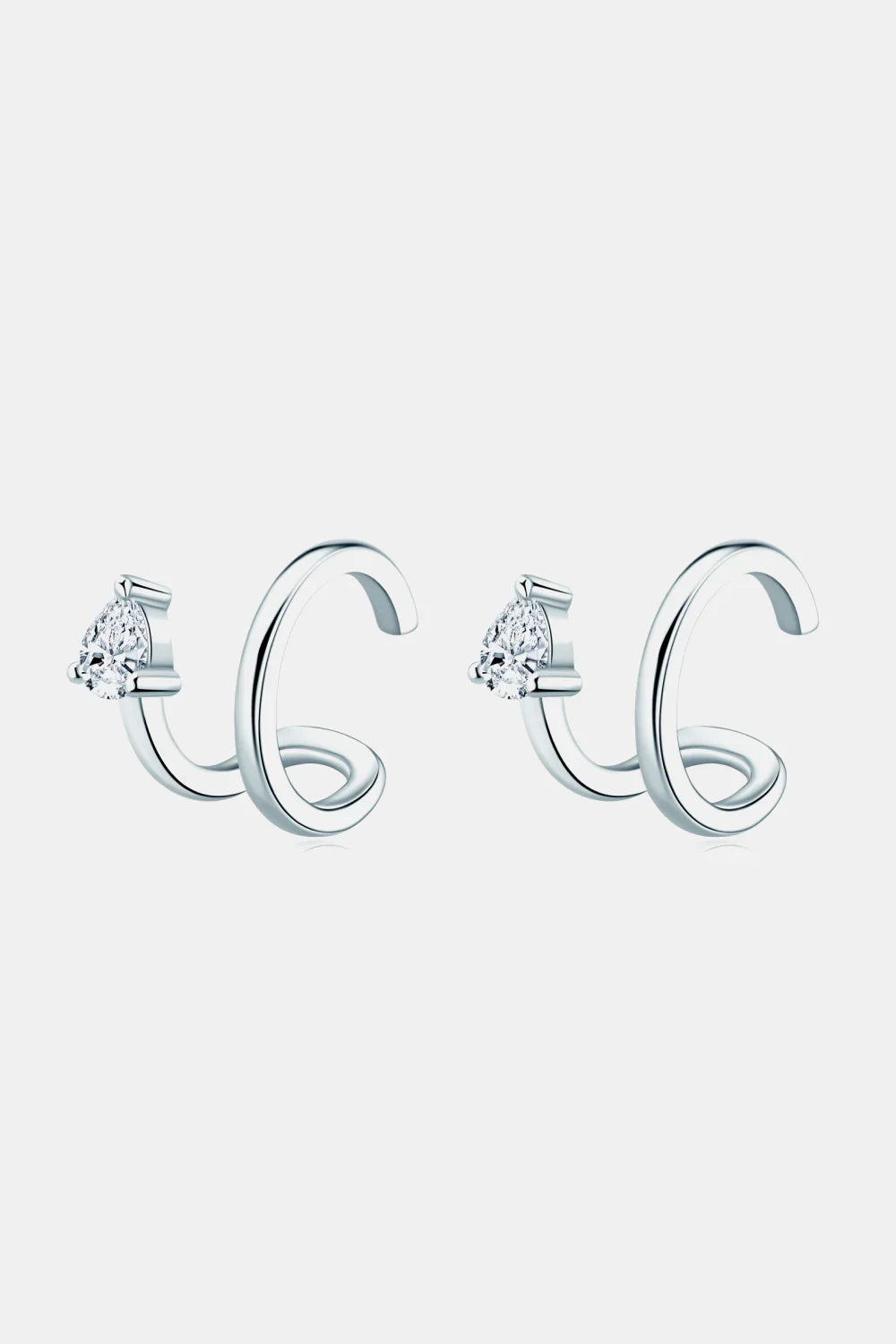 Minimalist Moissanite Sterling Silver Cuff Earrings - Southern Shores Clothing