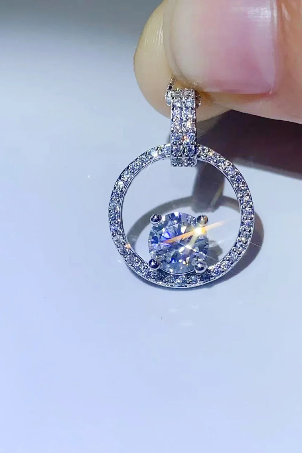 One Carat Moissanite Necklace Sterling Silver - Southern Shores Clothing