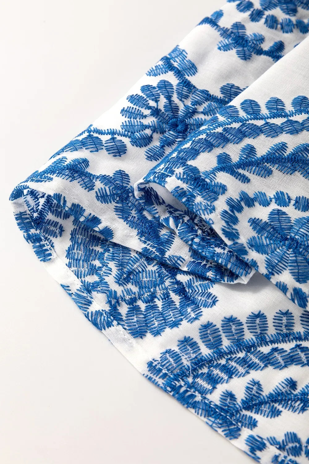 Boho Print Ruffled Cap Sleeve Crew Neck Blouse - Southern Shores Clothing