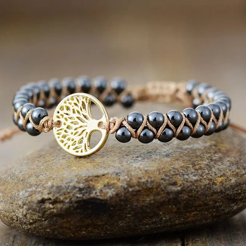 Adjustable Alloy Natural Stone Braided Bracelet Classic - Southern Shores Clothing