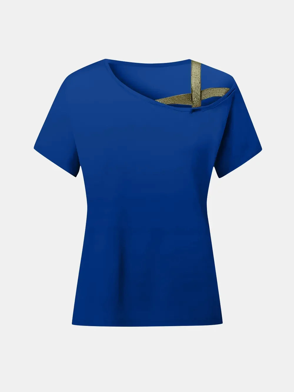 Asymmetrical Neck Short Sleeve T-Shirt - Southern Shores Clothing