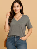V-Neck Pocket T-Shirt With Stretch For Everyday Wear - Southern Shores Clothing