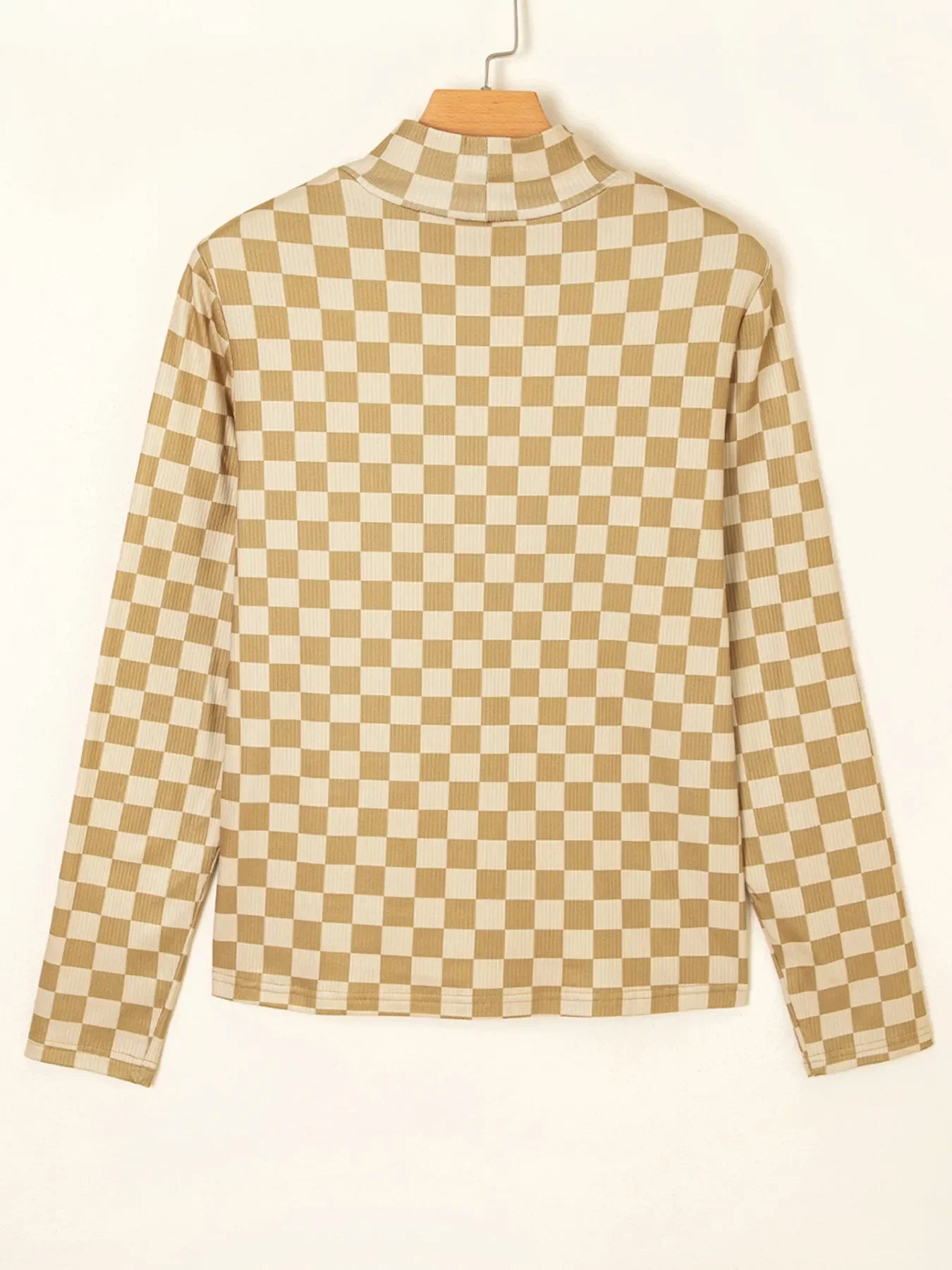 Check Pattern Turtleneck Slim Long Sleeve Tee - Southern Shores Clothing