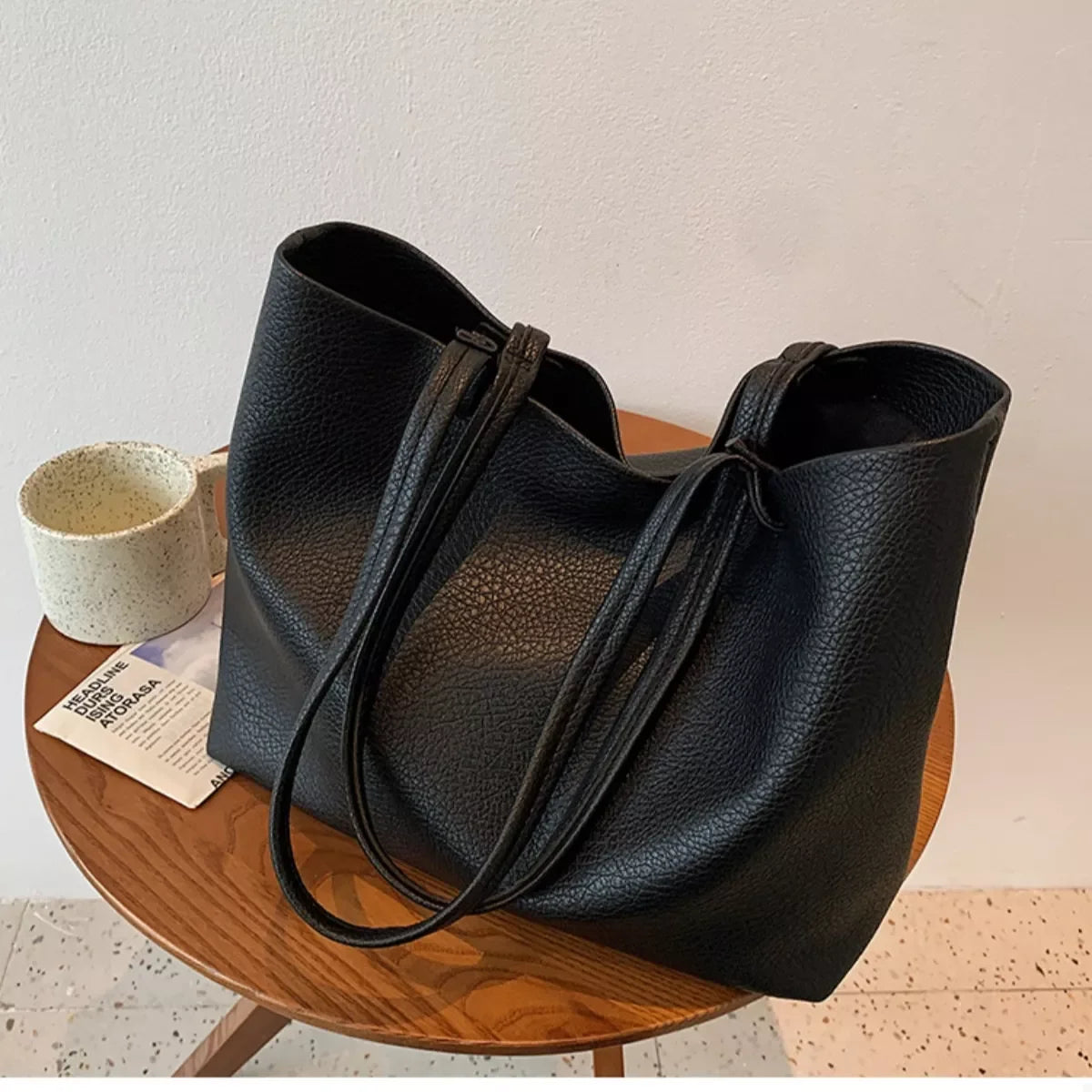 Synthetic Leather Tote Bag Classic Travel Tote - Southern Shores Clothing