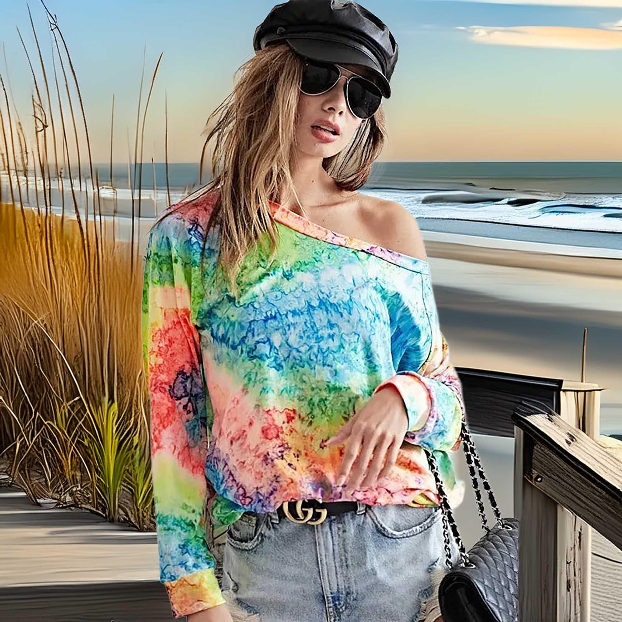 Tie Dye Soft Knit Jersey T Shirt For Outings - Southern Shores Clothing