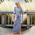 Cutout Split Puff Sleeve Maxi Dress Beachwear - Southern Shores Clothing