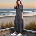 Casual Coastal Long Sleeve Maxi Sweatshirt Dress - Southern Shores Clothing