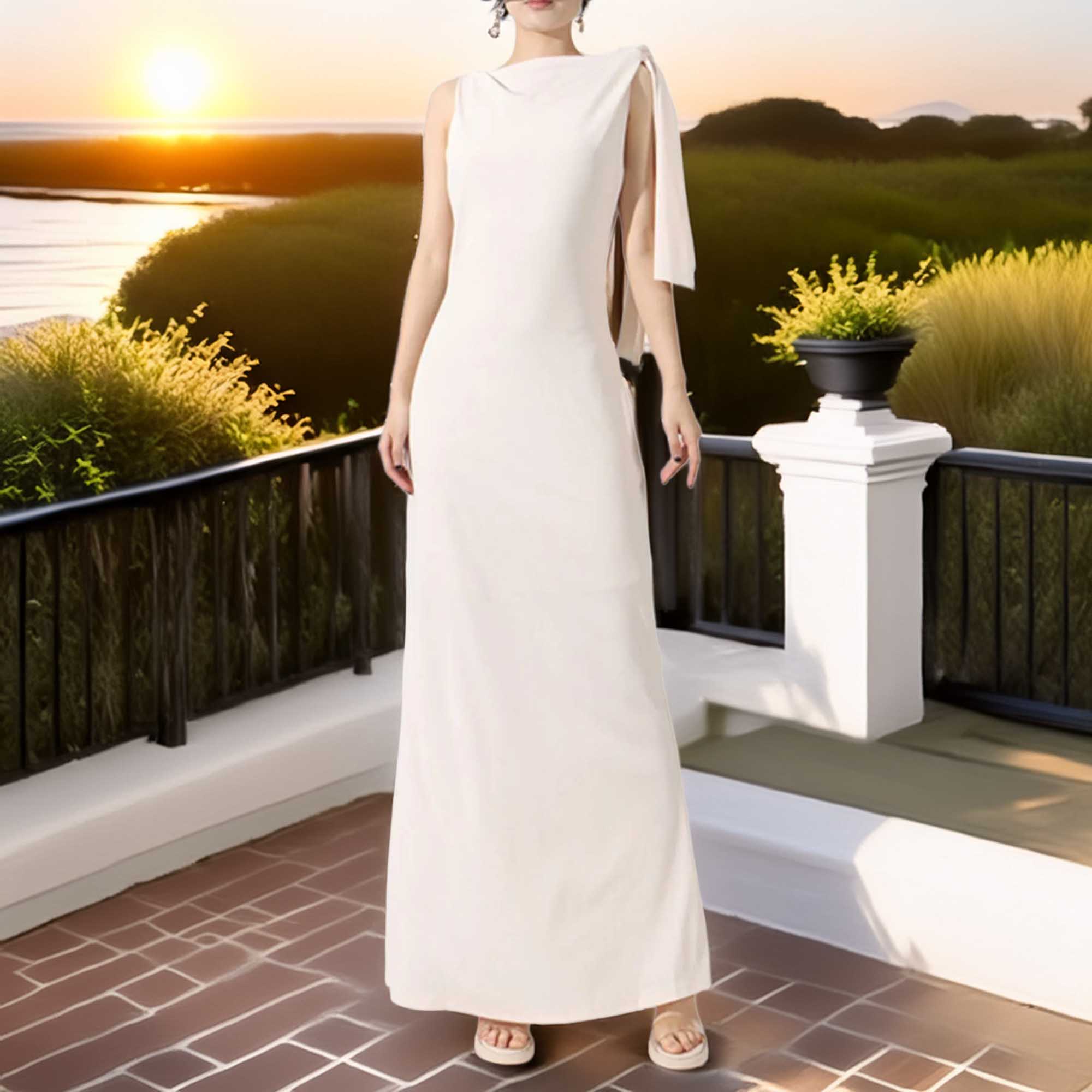 Tie Shoulder Sleeveless Magnolia Maxi Summertime Dress