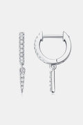 Minimalist Moissanite Sterling Silver Drop Huggie Earrings - Southern Shores Clothing