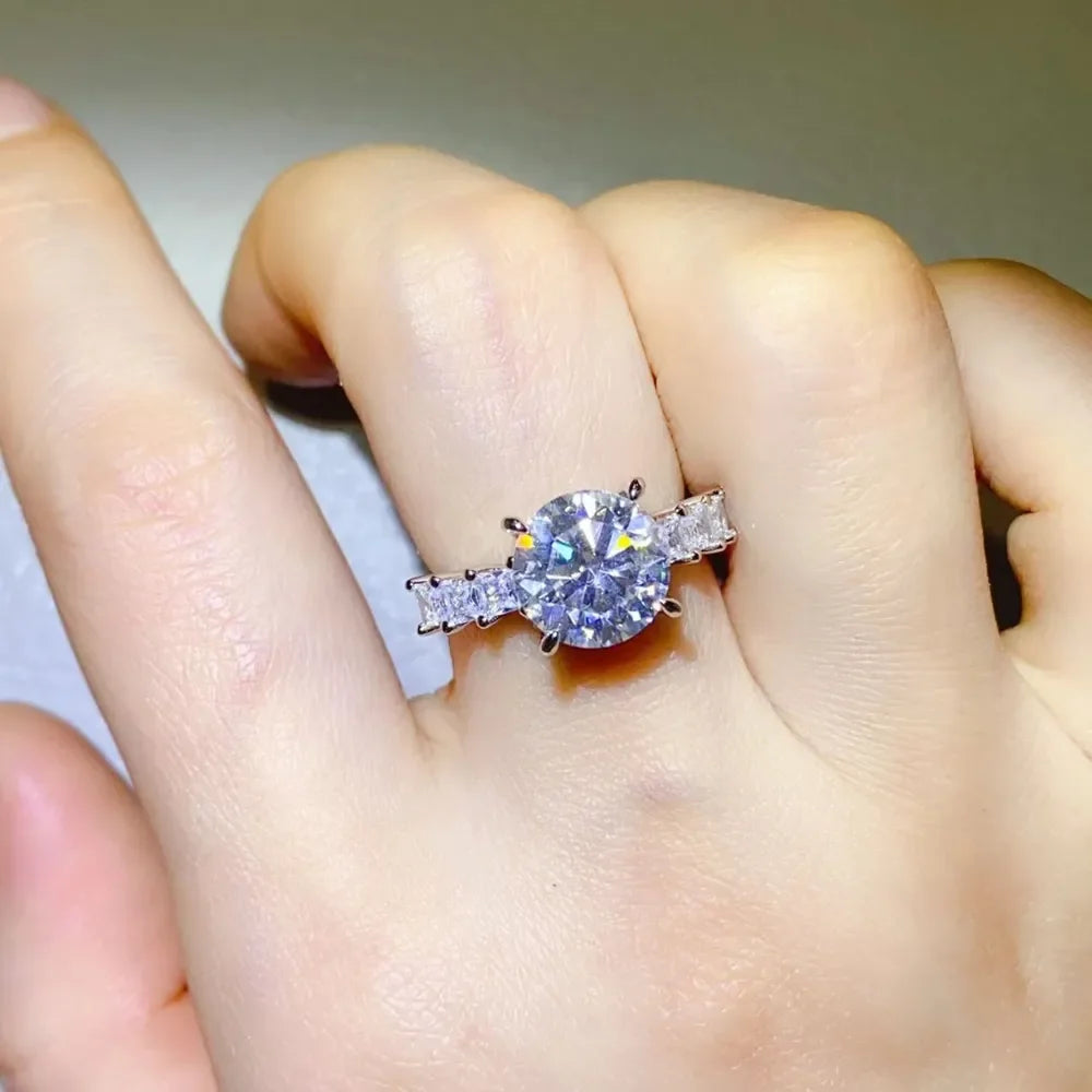 3 Carat Lab Created Moissanite Sterling Silver Ring - Southern Shores Clothing