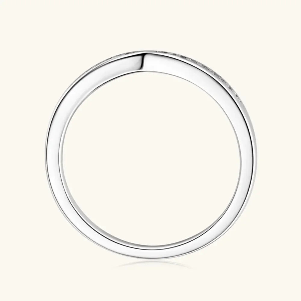 Sterling Silver Inlaid Moissanite Ring With Coastal Shine - Southern Shores Clothing