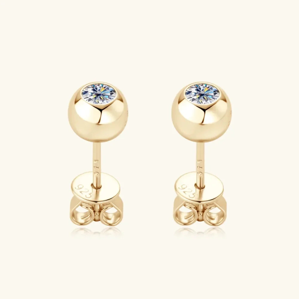Moissanite Sterling Silver Stud Earrings - Southern Shores Clothing