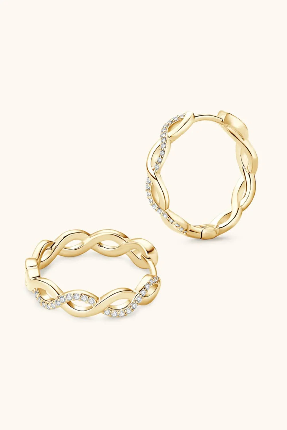 Moissanite Crisscross Hoop Earrings Minimalist Style - Southern Shores Clothing