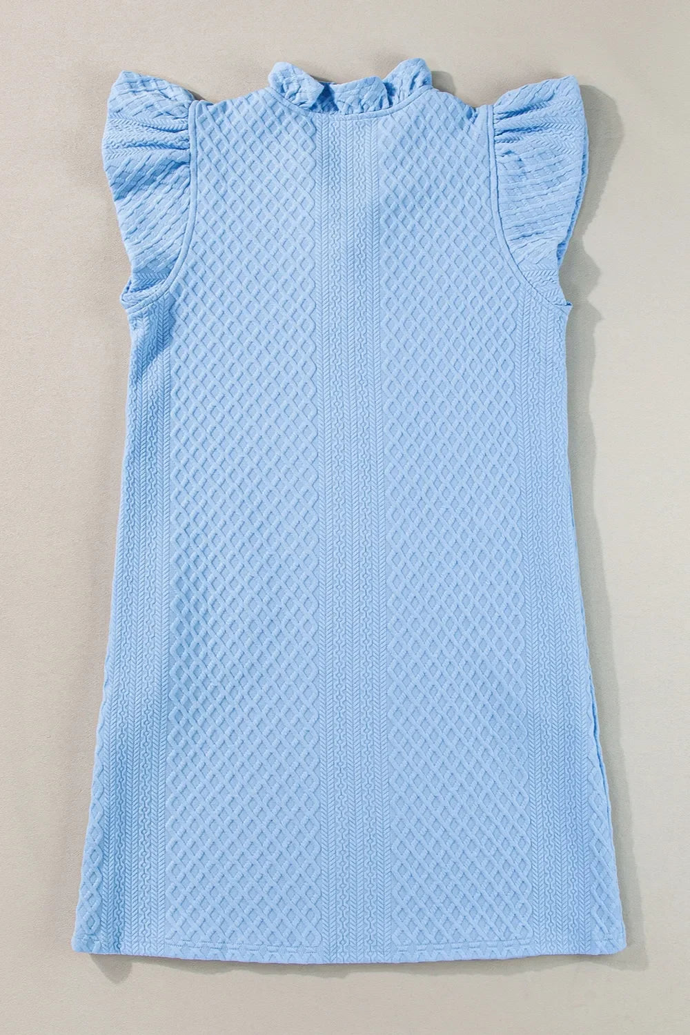 Ruffled V-Neck Cap Sleeve Mini Dress - Southern Shores Clothing