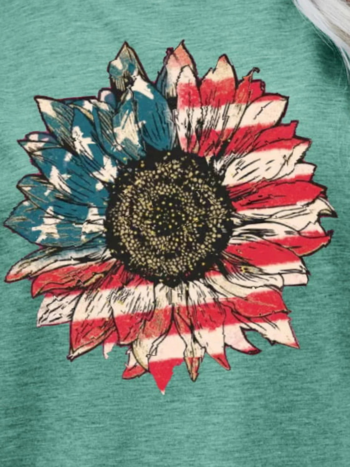 US Flag Flower Graphic Tee With Subtle Stretch - Southern Shores Clothing