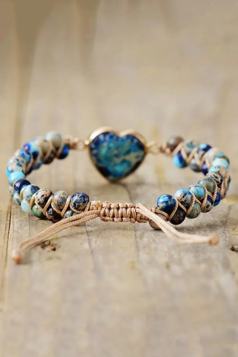 Heart Shaped Turquoise Stone Bracelet With Copper Bezel - Southern Shores Clothing