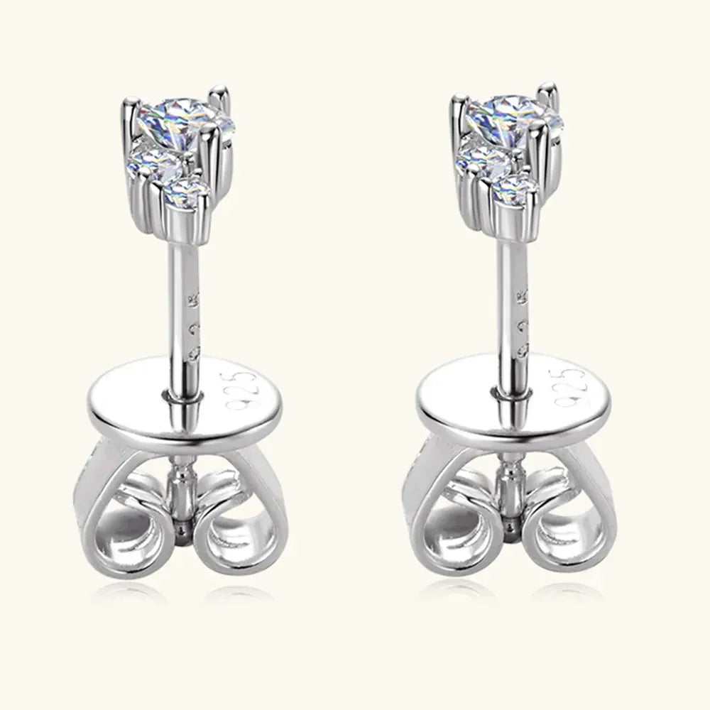 18K Gold Plated Sterling Silver Moissanite Stud Earrings - Southern Shores Clothing