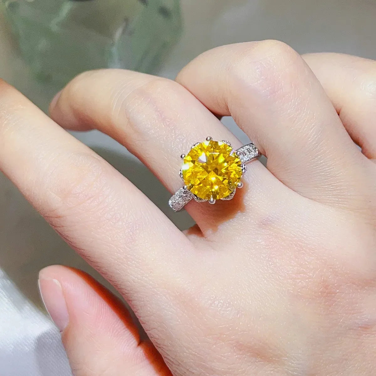 Classic 5 Carat Moissanite Sterling Silver Ring - Southern Shores Clothing