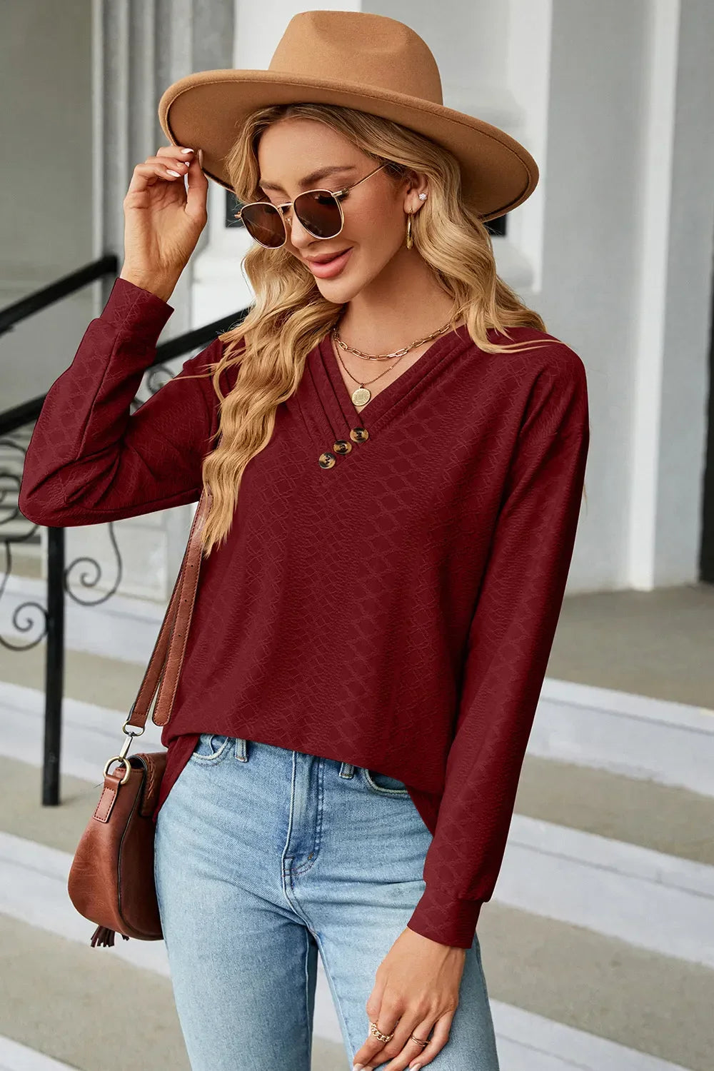 V-Neck Long Sleeve T-Shirt - Southern Shores Clothing