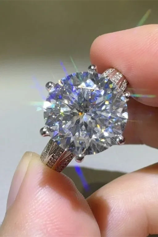 5 Carat Moissanite Sterling Silver Ring Coastal Style - Southern Shores Clothing