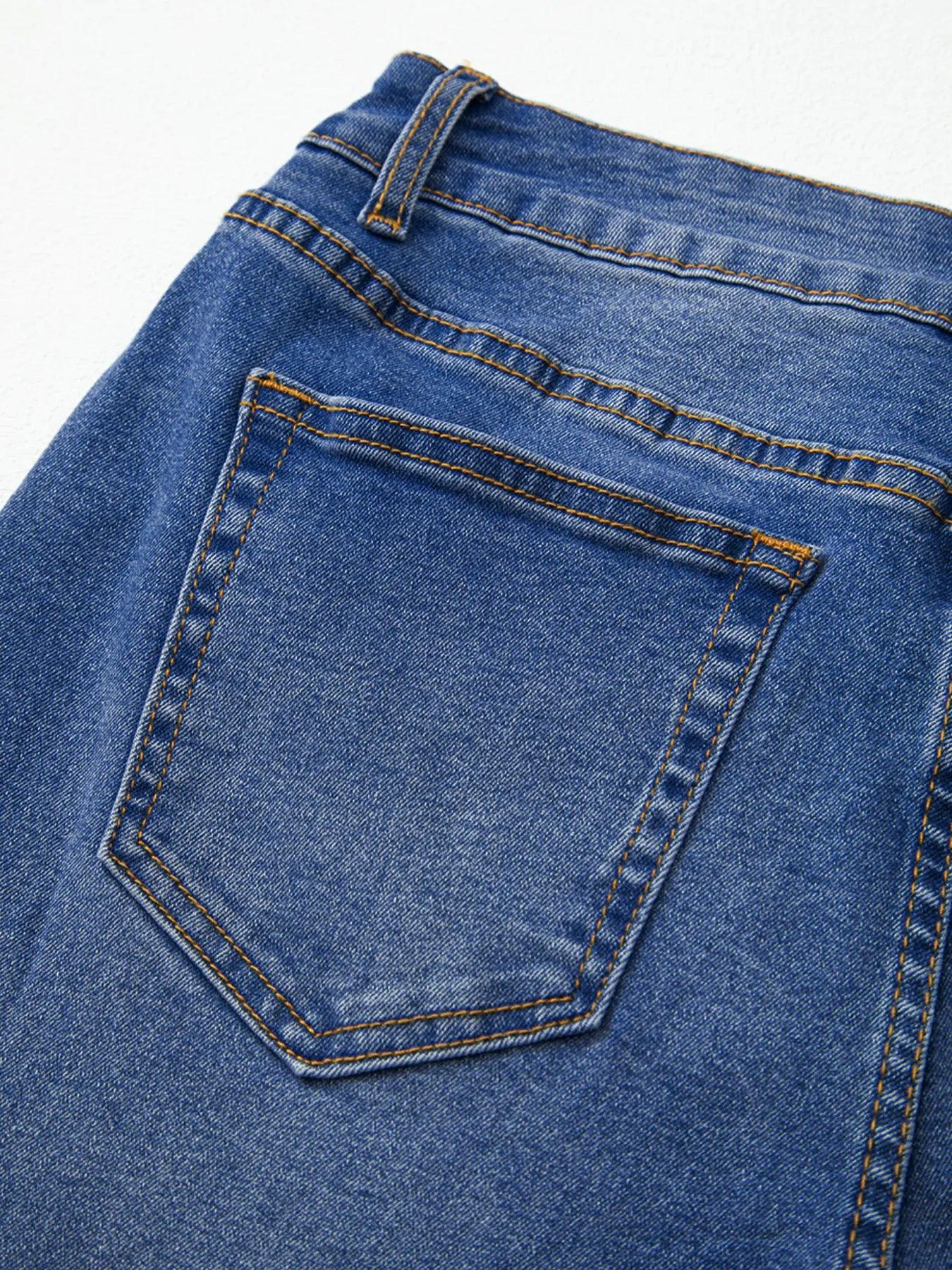 Coastal High Rise Loose Jeans With Raw Hem And Unique Cuffs - Southern Shores Clothing