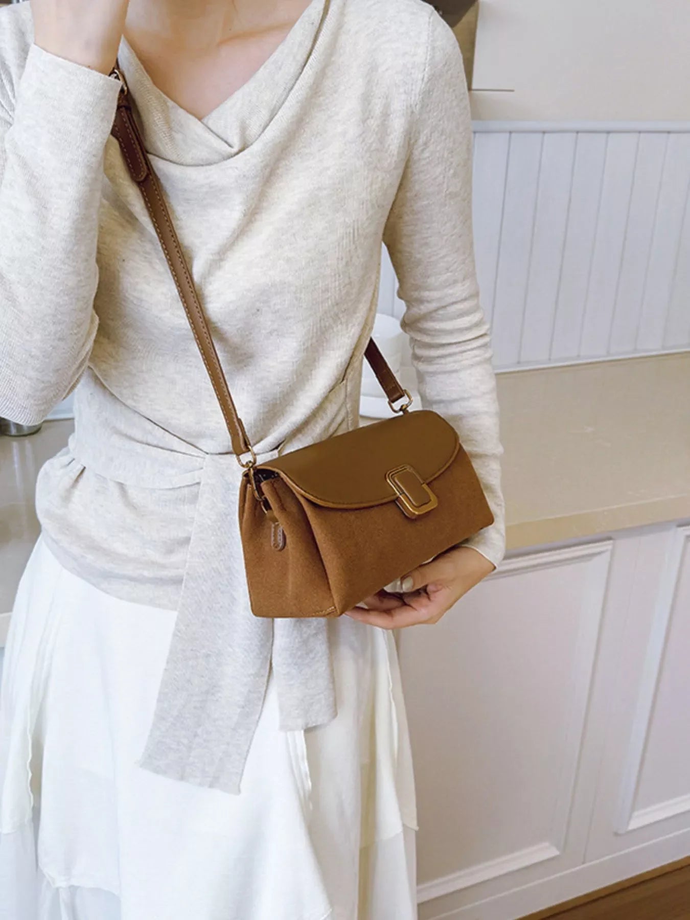 Buckle Flap Crossbody Bag With Secure Strap - Southern Shores Clothing