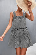 Casual Striped Frill Trim Square Neck Dress - Southern Shores Clothing