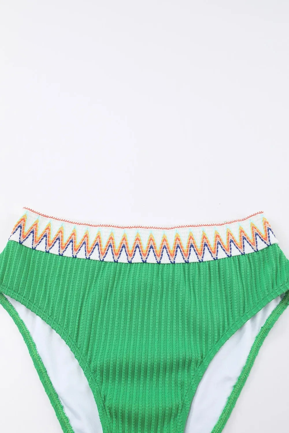 Textured Contrast Banding High Waist Bikini Set Two Piece - Southern Shores Clothing