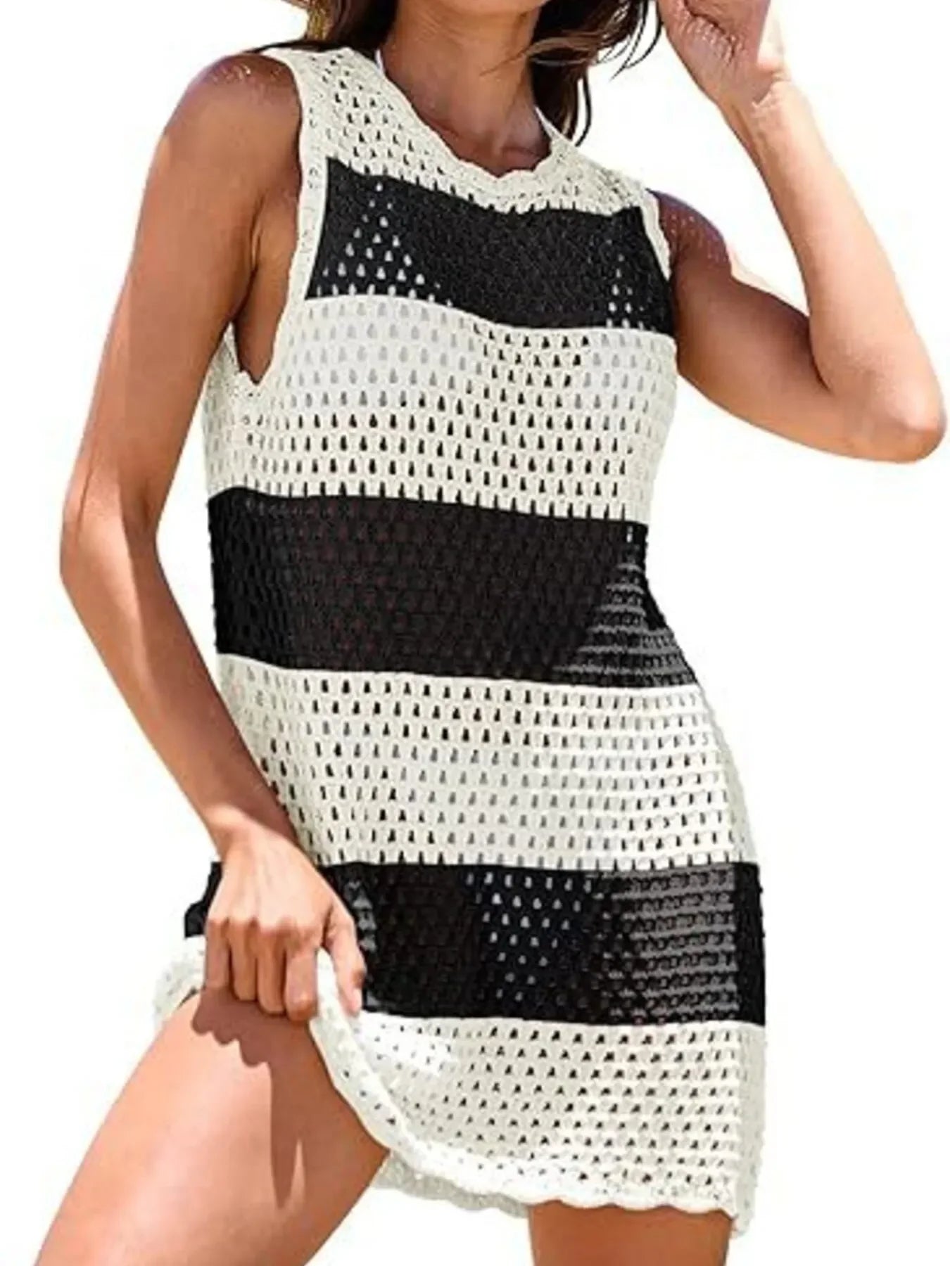 Openwork Block Cover Up Breathable Beachwear - Southern Shores Clothing