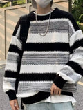 Striped Relaxed Fit Polyester Blend Sweater - Southern Shores Clothing