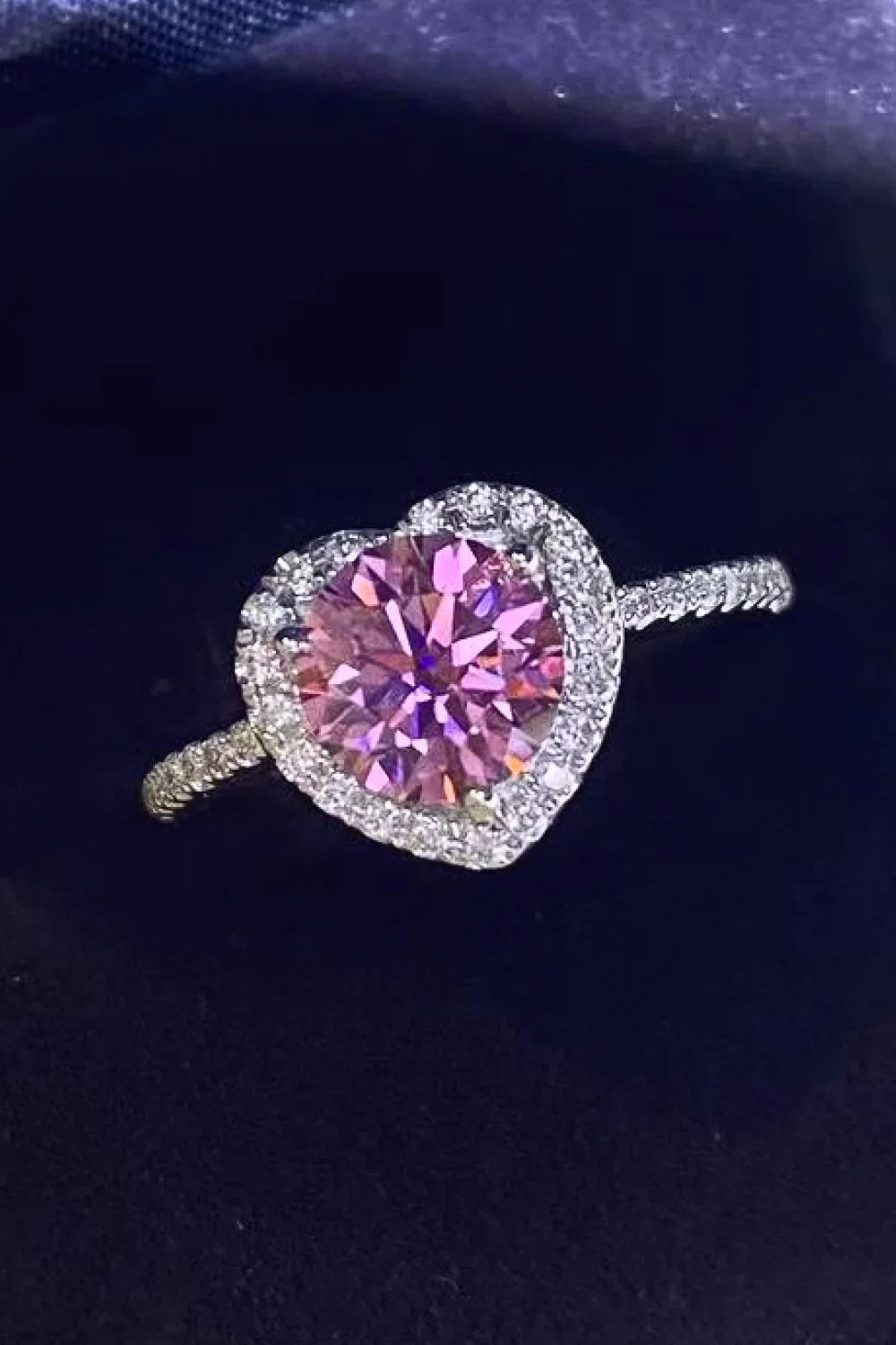 1 Carat Moissanite Heart Ring In Sterling Silver - Southern Shores Clothing