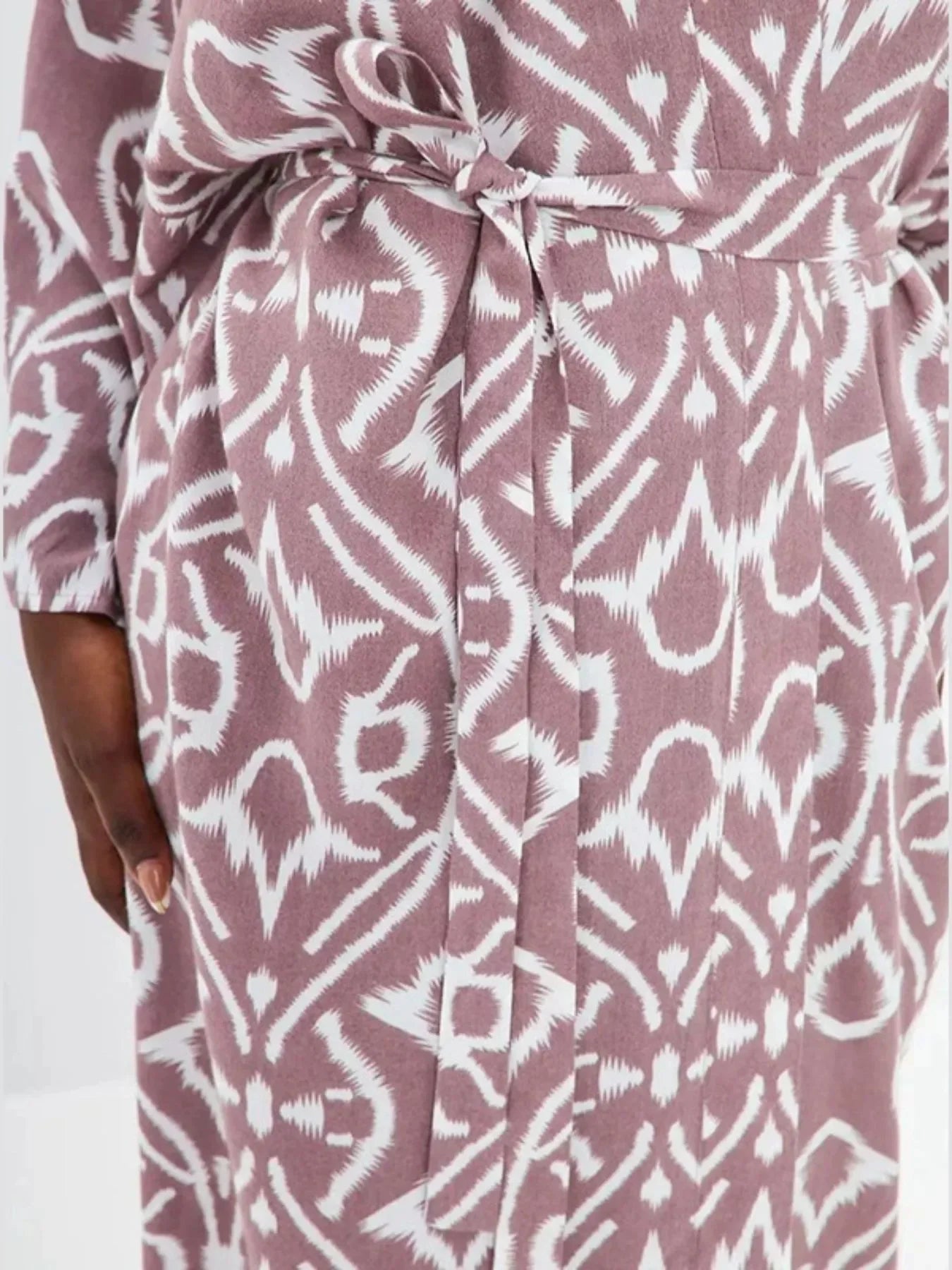 Geometric Print Surplice Swimwear Cover Up Dress One Size - Southern Shores Clothing