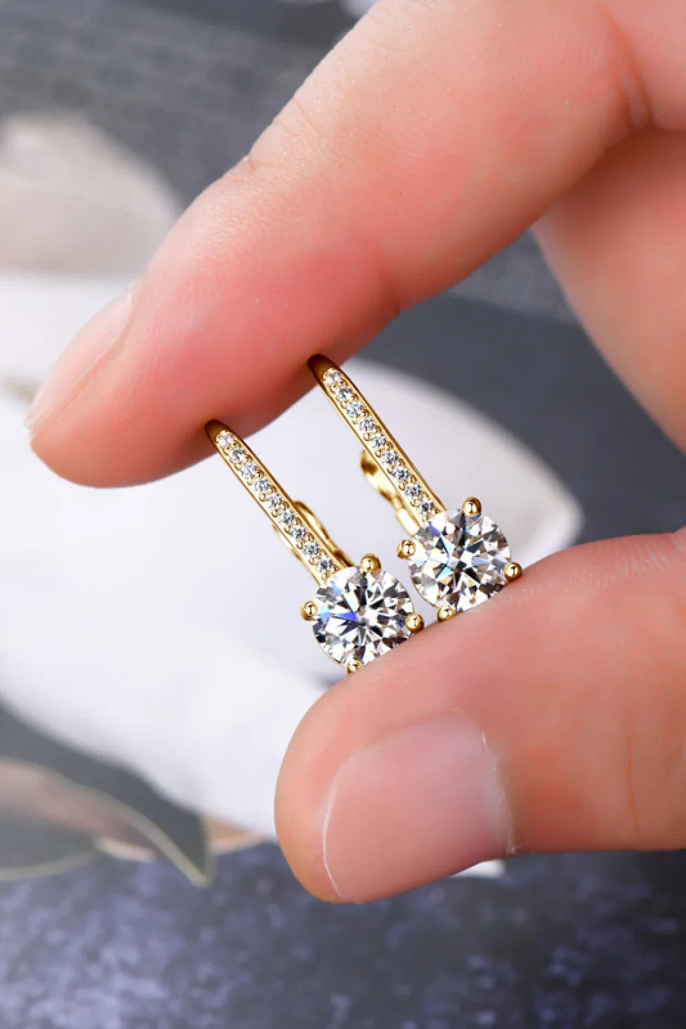 Minimalist Moissanite Sterling Silver Earrings - Southern Shores Clothing