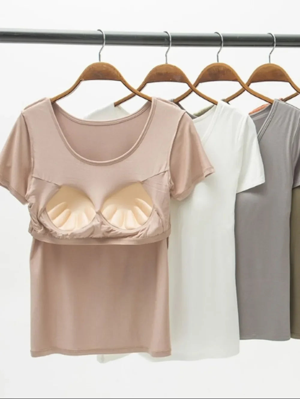 Round Neck Modal T-Shirt with Bra - Southern Shores Clothing