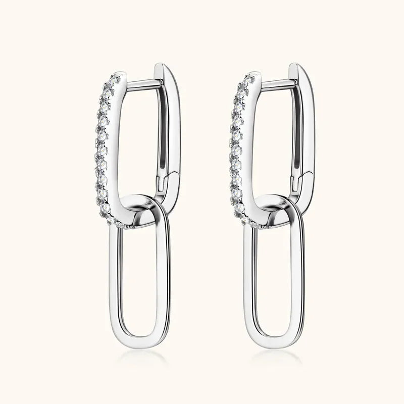 Sterling Silver Moissanite Earrings Radiant Design - Southern Shores Clothing