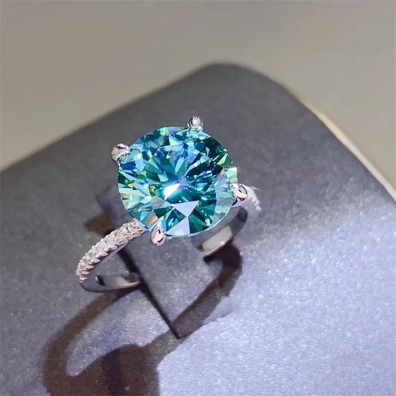 5 Carat Moissanite Zircon Sterling Silver Ring - Southern Shores Clothing