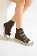 Edgy Multi-Buckle Studded Platform Sneakers - Southern Shores Clothing