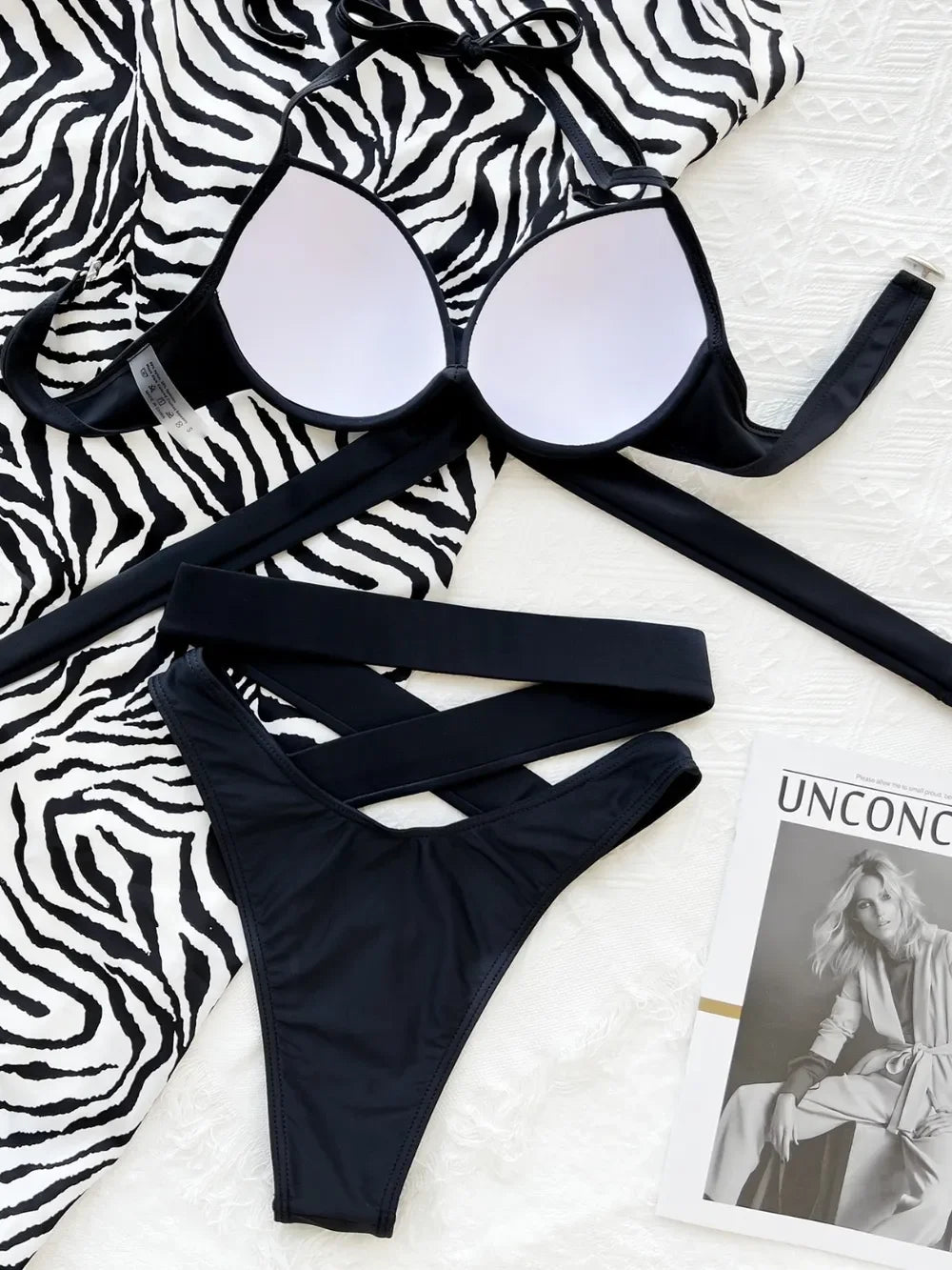 Two-Piece Crisscross Halter Neck Bikini With Removable Padding - Southern Shores Clothing