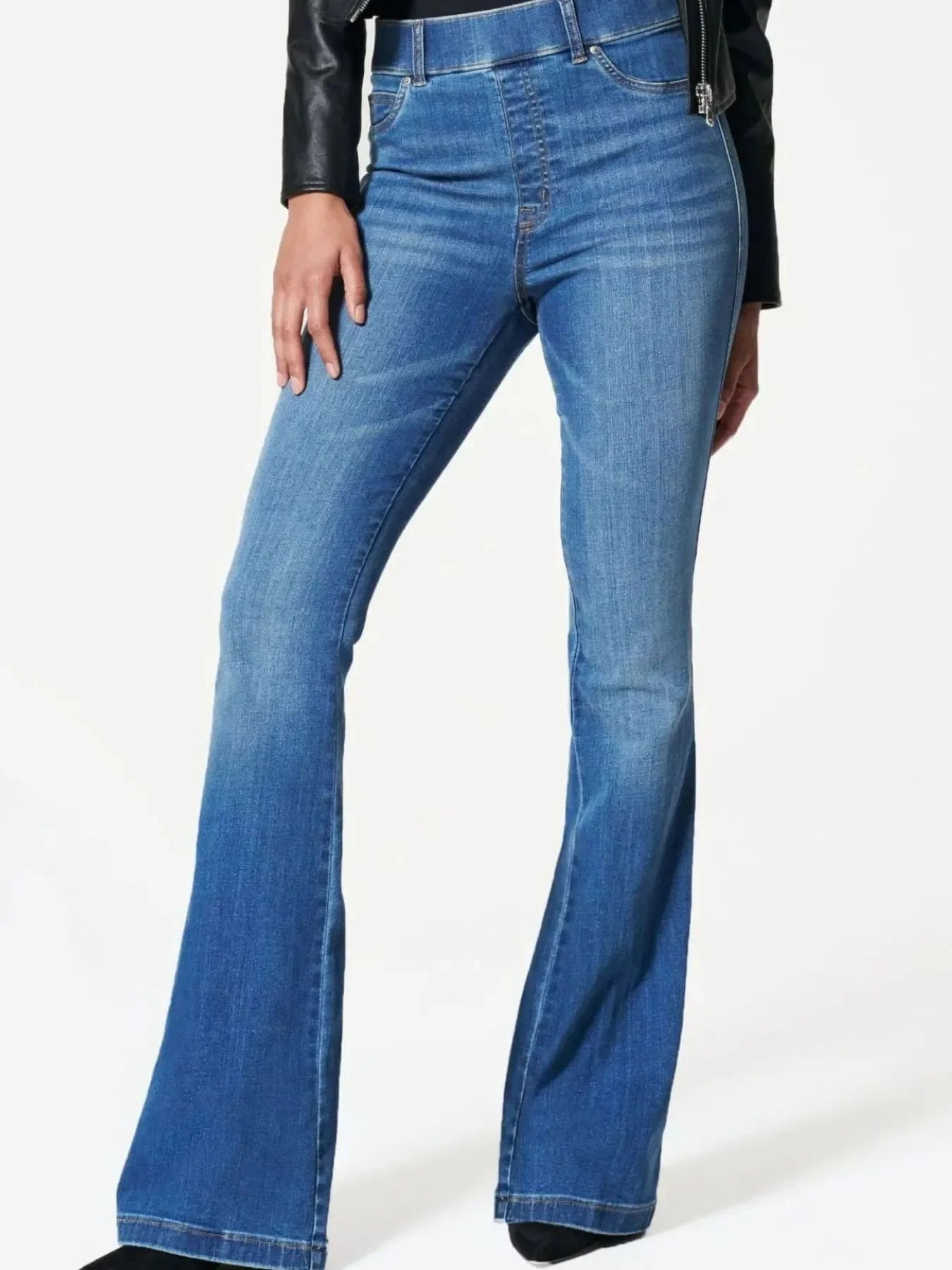 Coastal High-Waisted Flare Jeans Plus Size Stretch Denim - Southern Shores Clothing