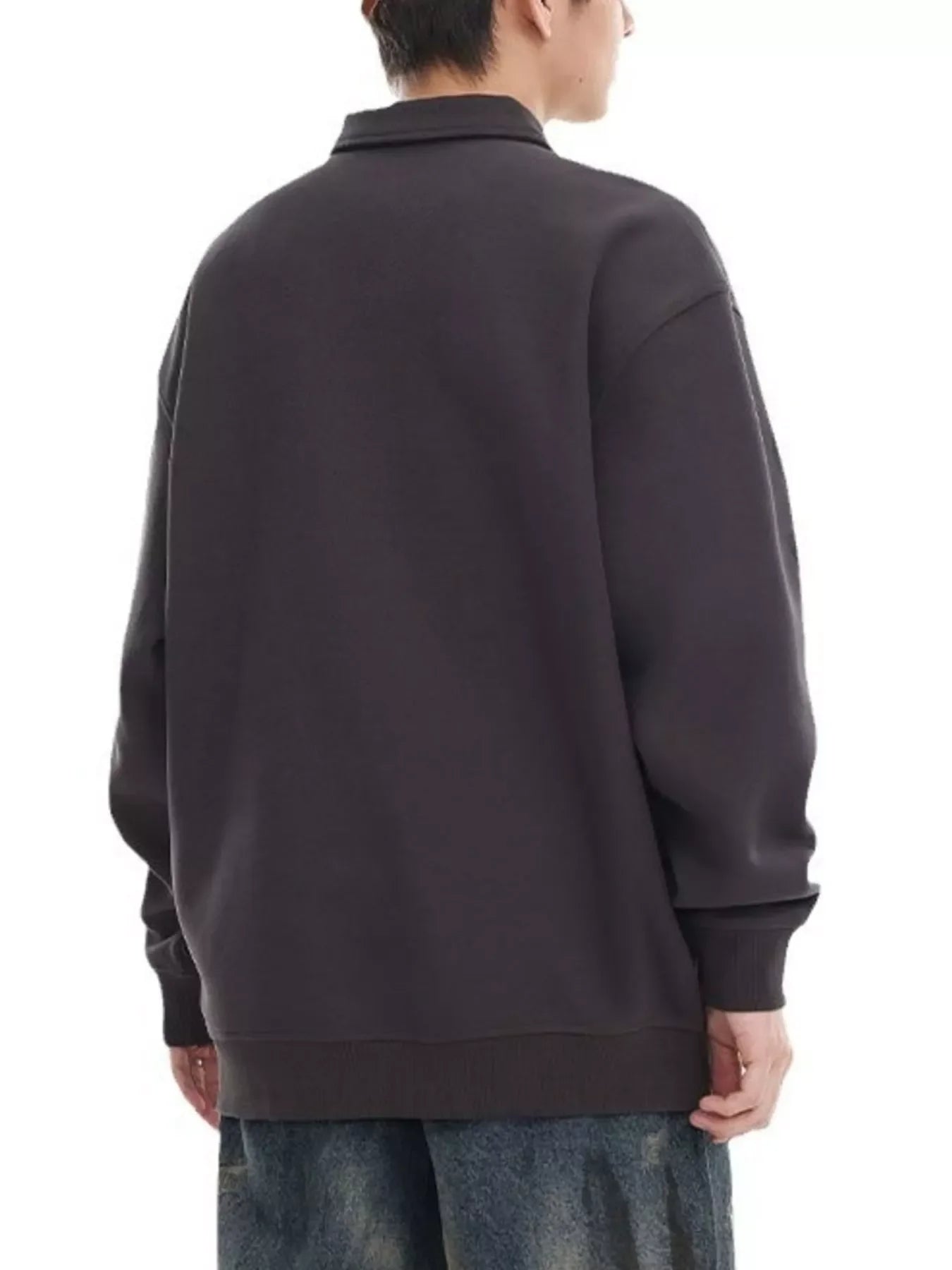 Plus Size Oversized Polo Sweatshirt With Letter Print - Southern Shores Clothing