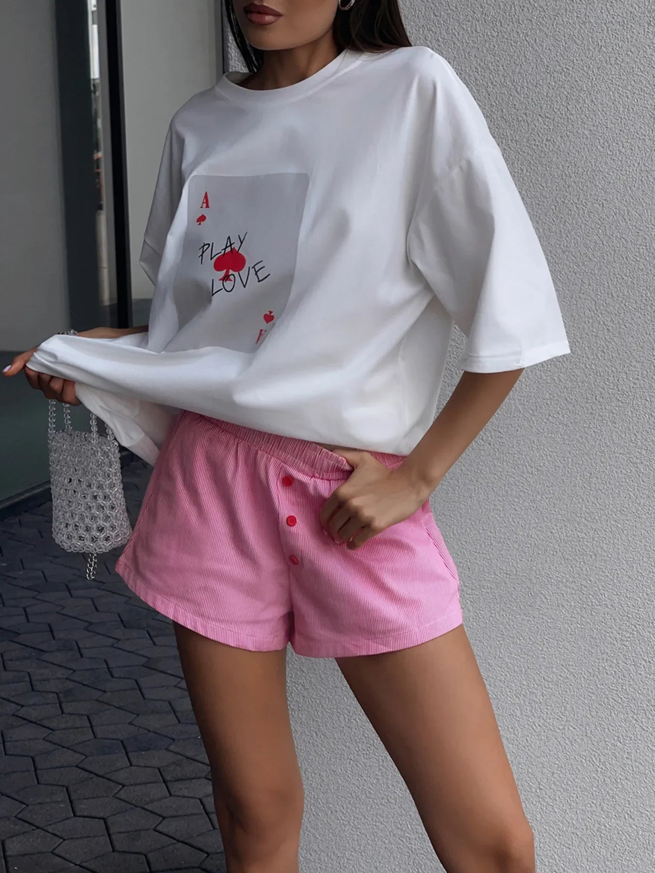 Oversized Round Neck Short Sleeve Tee With Relaxed Fit - Southern Shores Clothing