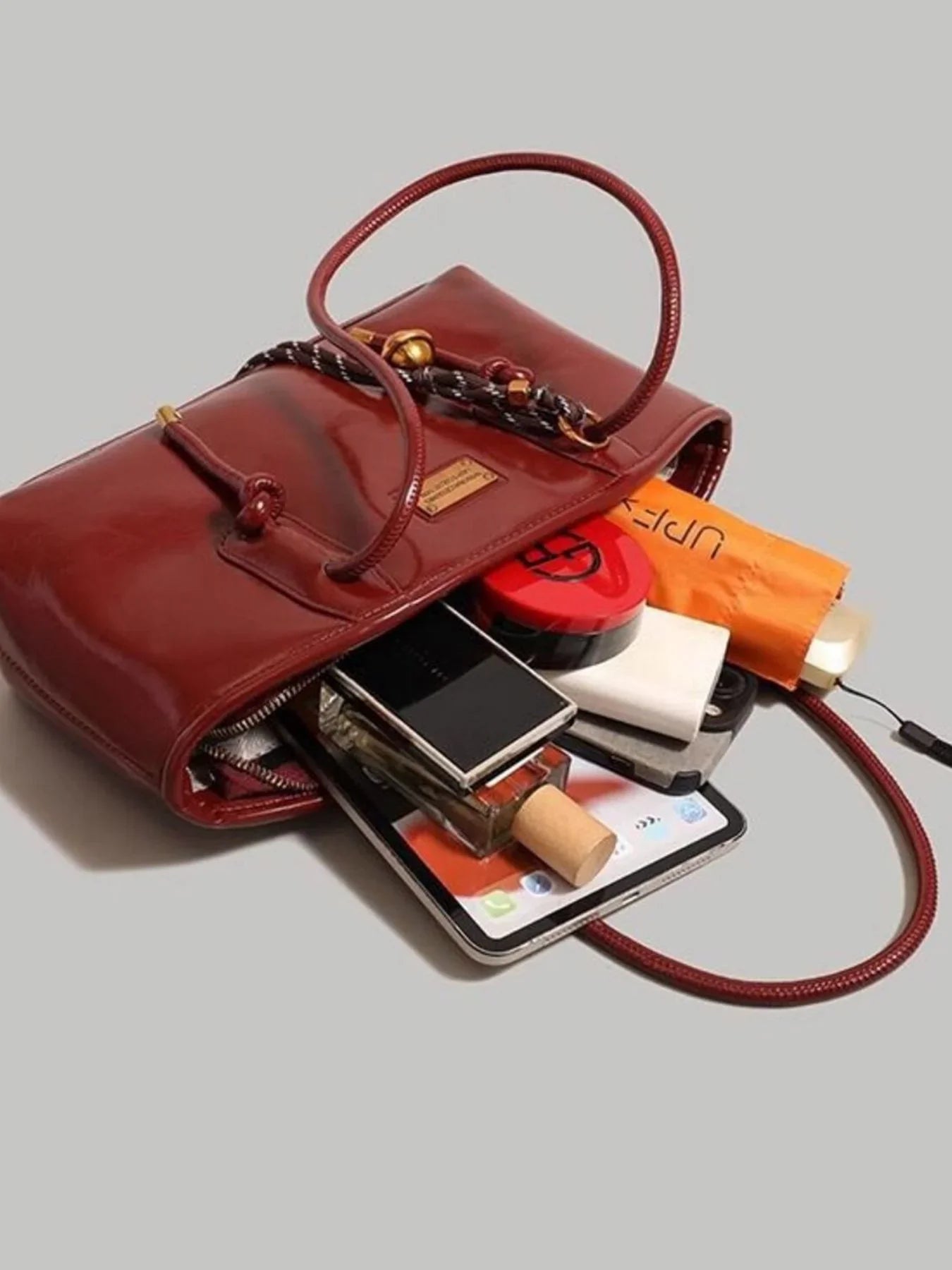 Classic Leather Shoulder Bag With Knot Detail - Southern Shores Clothing