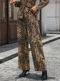 Coastal Leopard Wide-Leg Denim Jeans For Everyday Wear - Southern Shores Clothing