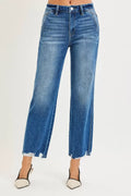 High Rise Ankle Straight Distressed Jeans - Southern Shores Clothing