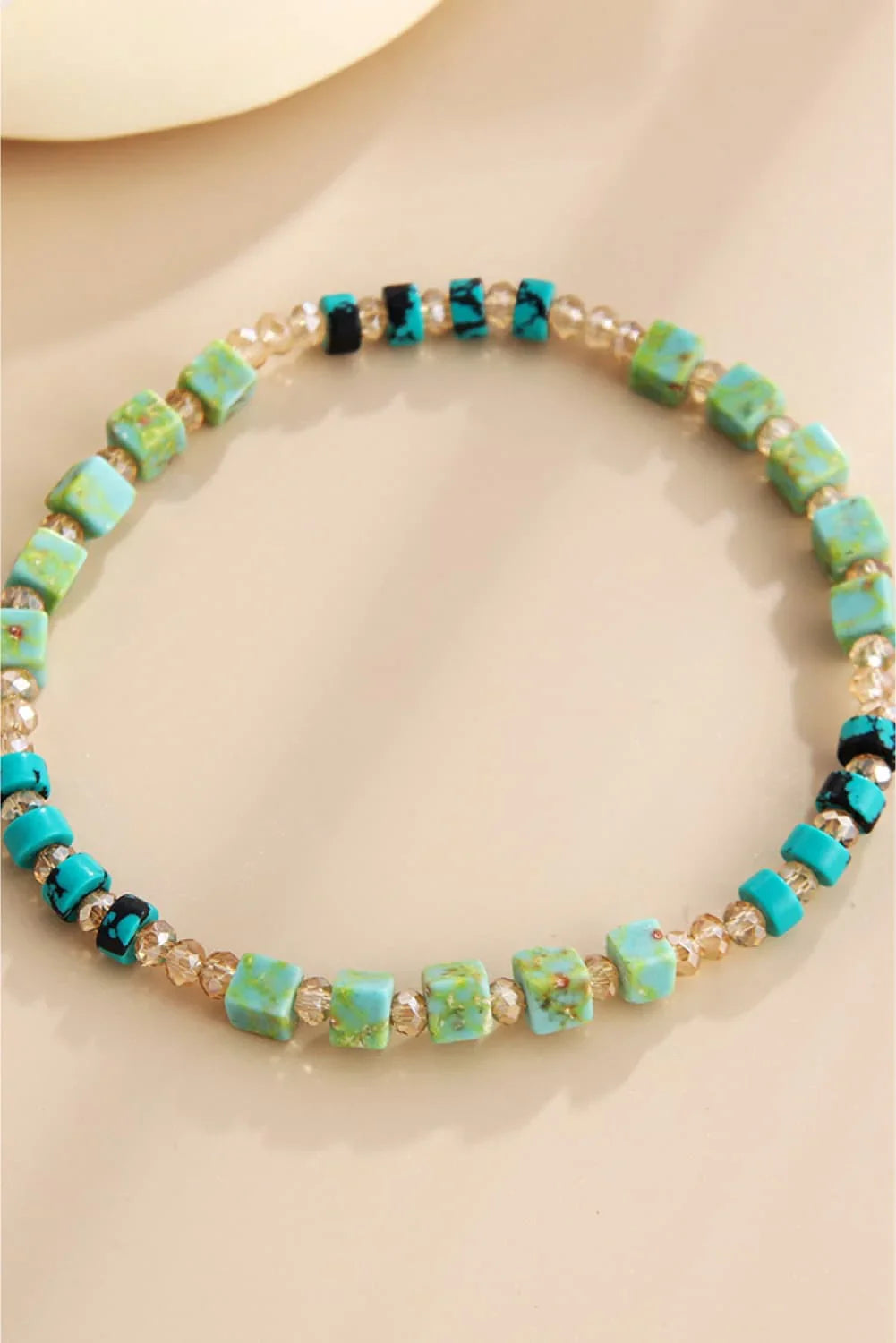Crystal Natural Stone Beaded Bracelet Turquoise - Southern Shores Clothing