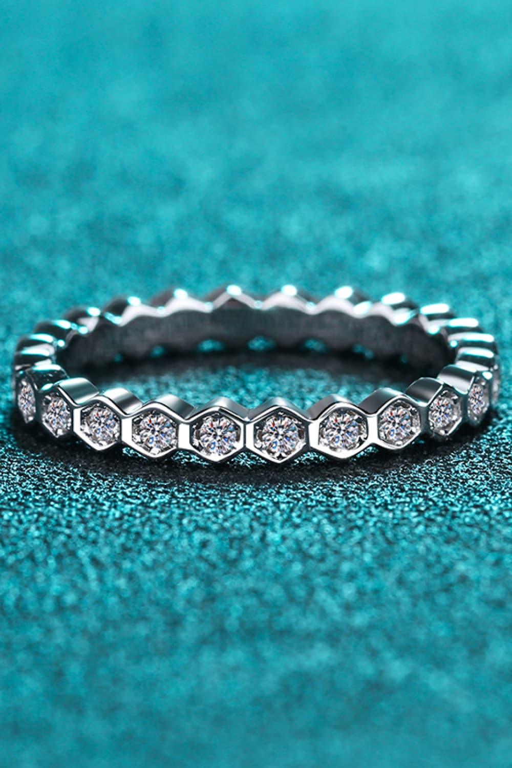 Minimalist Moissanite Sterling Silver Eternity Ring - Southern Shores Clothing