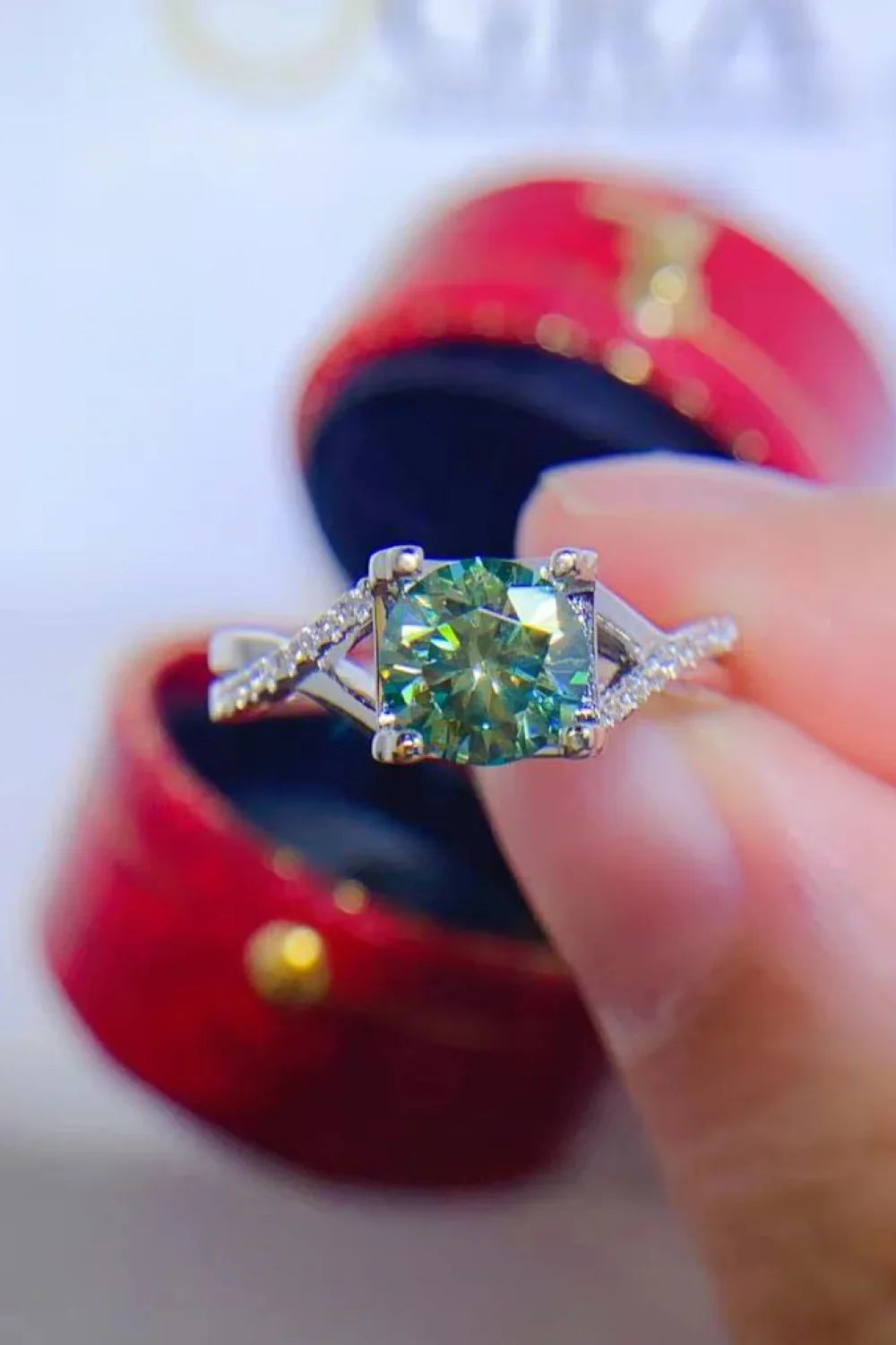 Classic 1 Carat Moissanite Sterling Silver Ring - Southern Shores Clothing