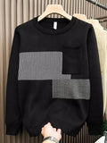 Striped Round Neck Sweater Polyester Blend - Southern Shores Clothing