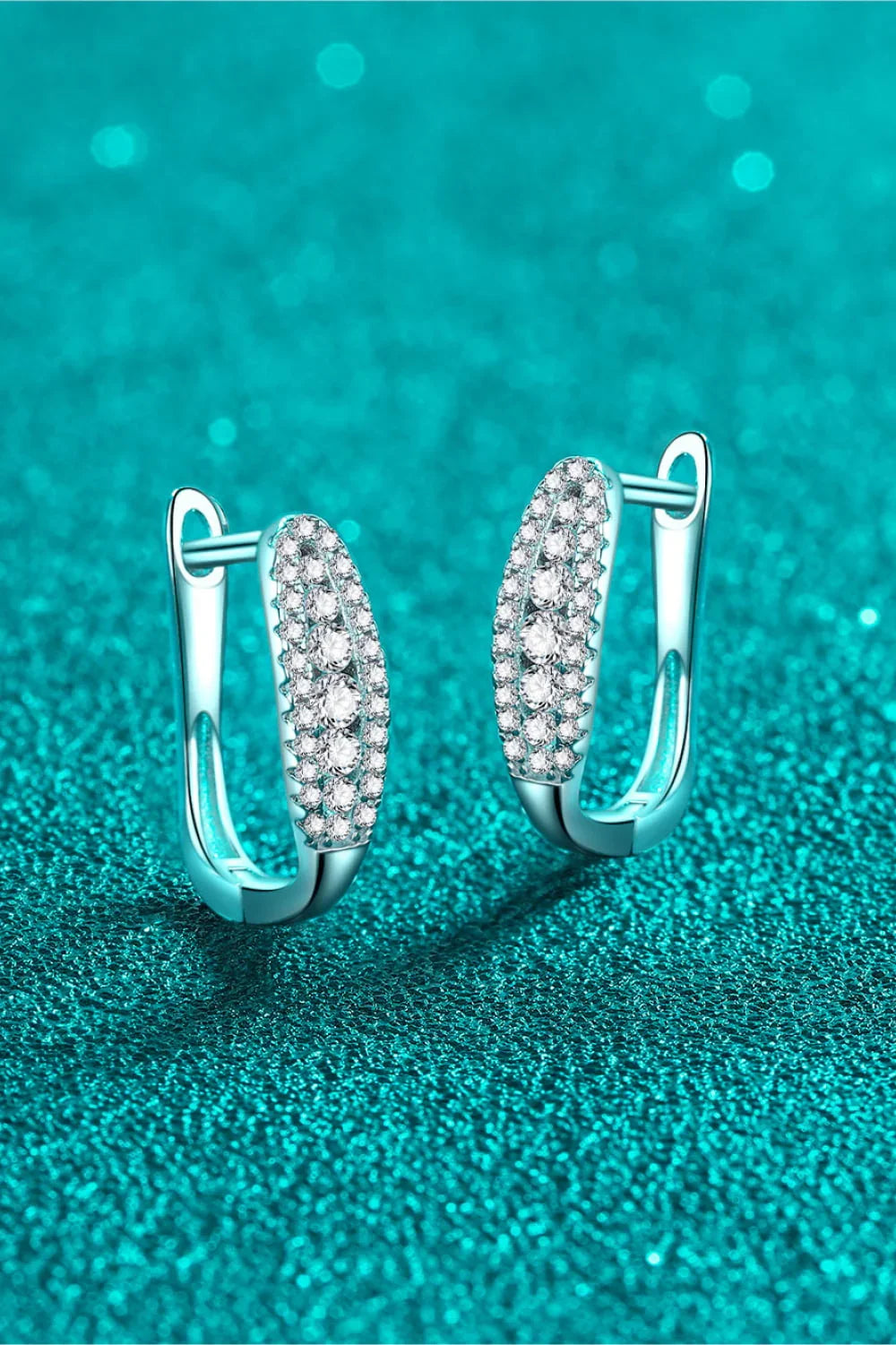 Moissanite Rhodium Plated Sterling Silver Earrings - Southern Shores Clothing
