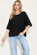 Bamboo Round Neck T-Shirt With Exposed Seam, Plus Size - Southern Shores Clothing